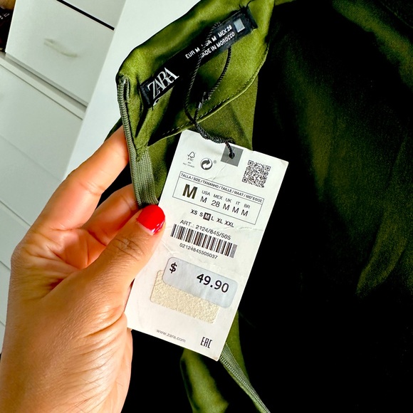Beautiful mini dresses green Zara m - Picture 2 of 3